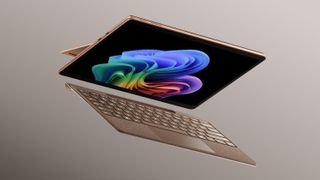 Surface pro open with Windows 11 wallpaper