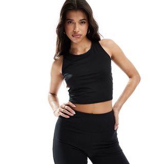 ASOS 4505 icon slightly cropped vest top in black