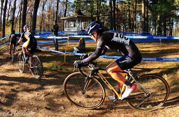 Arley Kemmerer (Charm City Cycling) riding behind Ellie Anderson