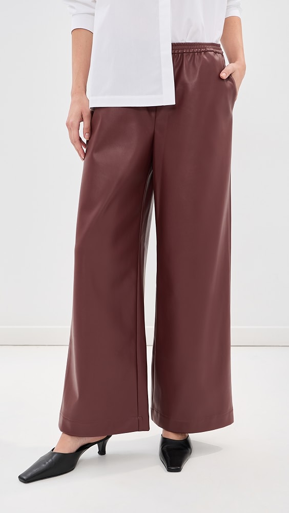 Margot Faux Leather Pants - Oxblood