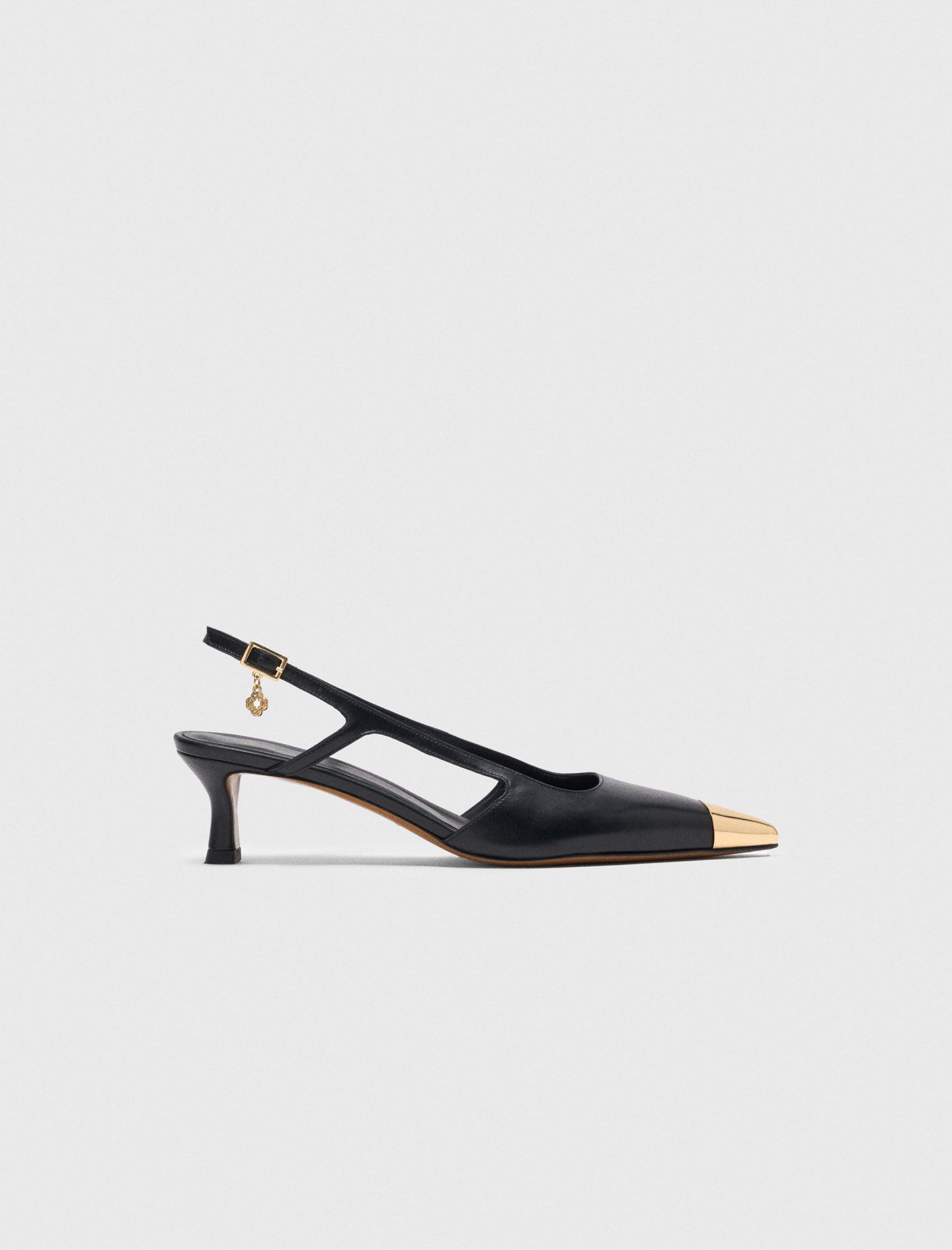 Smooth Leather Slingback Pumps