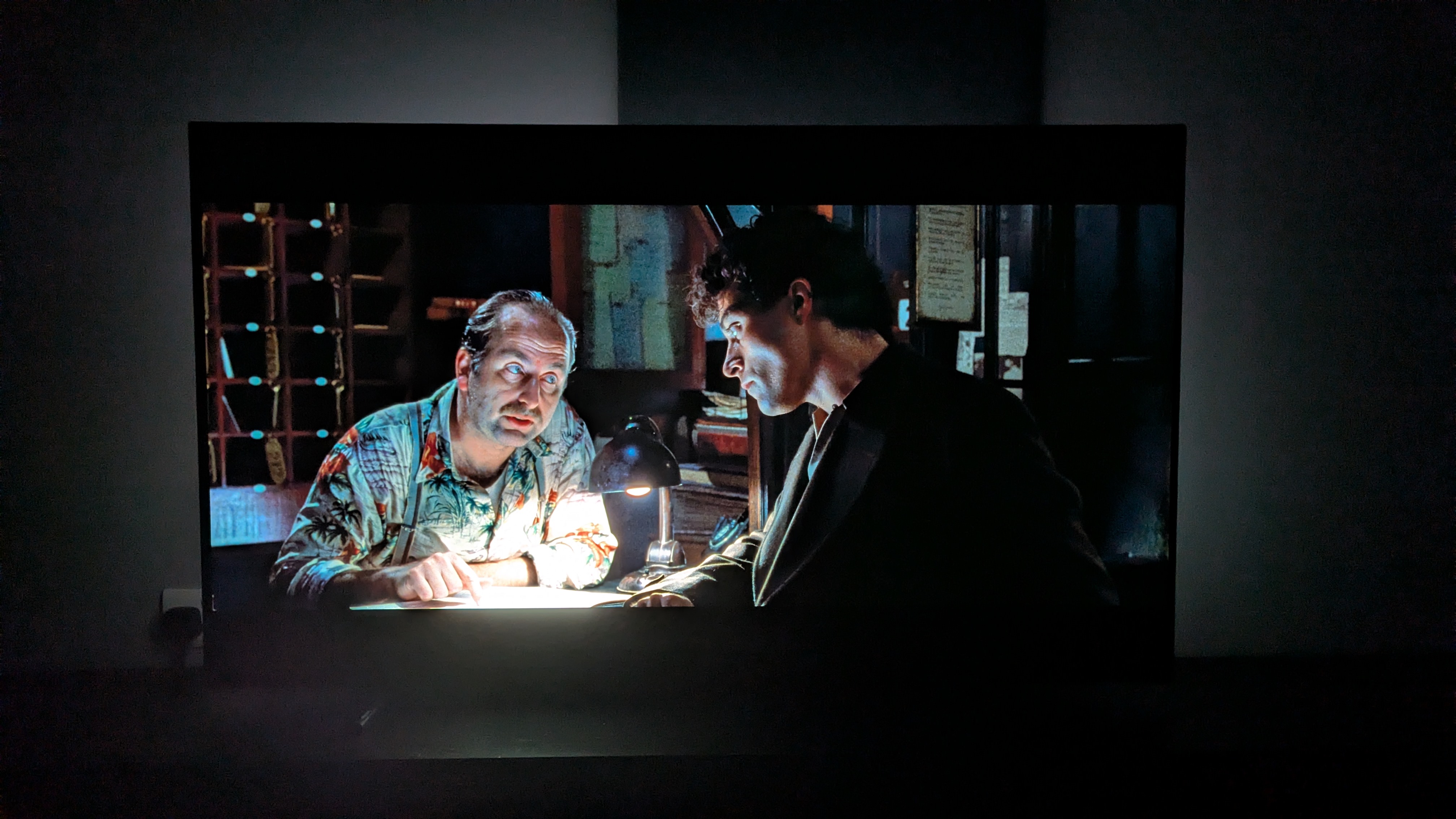 Philips OLED760 with a shot of Dark City movie on screen