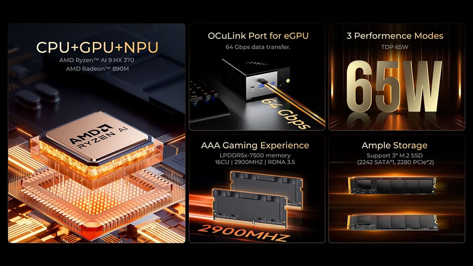 AMD Ryzen™ Al 9 HX 370 EVO-X1 AI Mini PC Amazon.com: GMKtec EVO-X1 AI Mini PC AMD Ryzen AI 9 HX-370