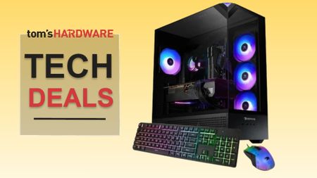 Tech Deals Cover Image featuring an iBuypower Elements 9 gaming PC. 
