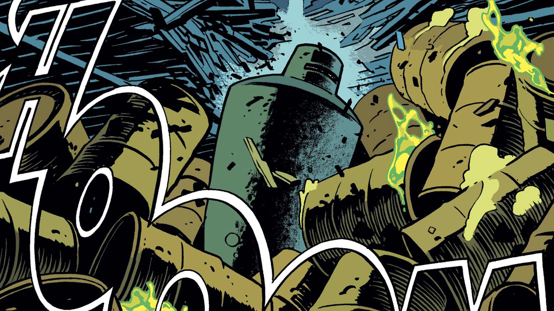 Bullseye's iron lung falling into toxic waste