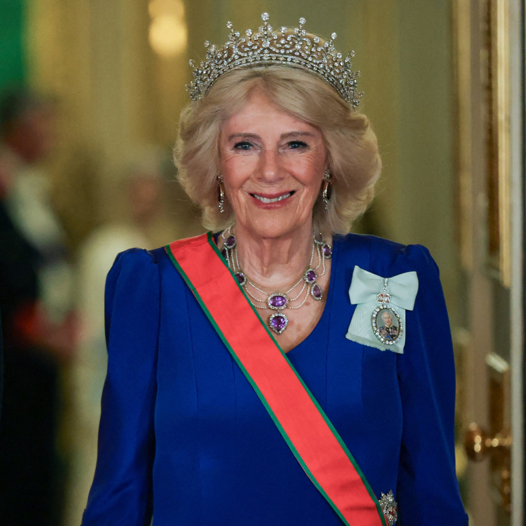 Queen Camilla attends the state banquet for the Sultan of Oman, Sultan Haitham bin Tarik al Said at Windsor Castle on October 20, 2026.
