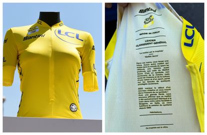 The 2022 Tour de France Femmes avec Zwift yellow jersey made by Santini