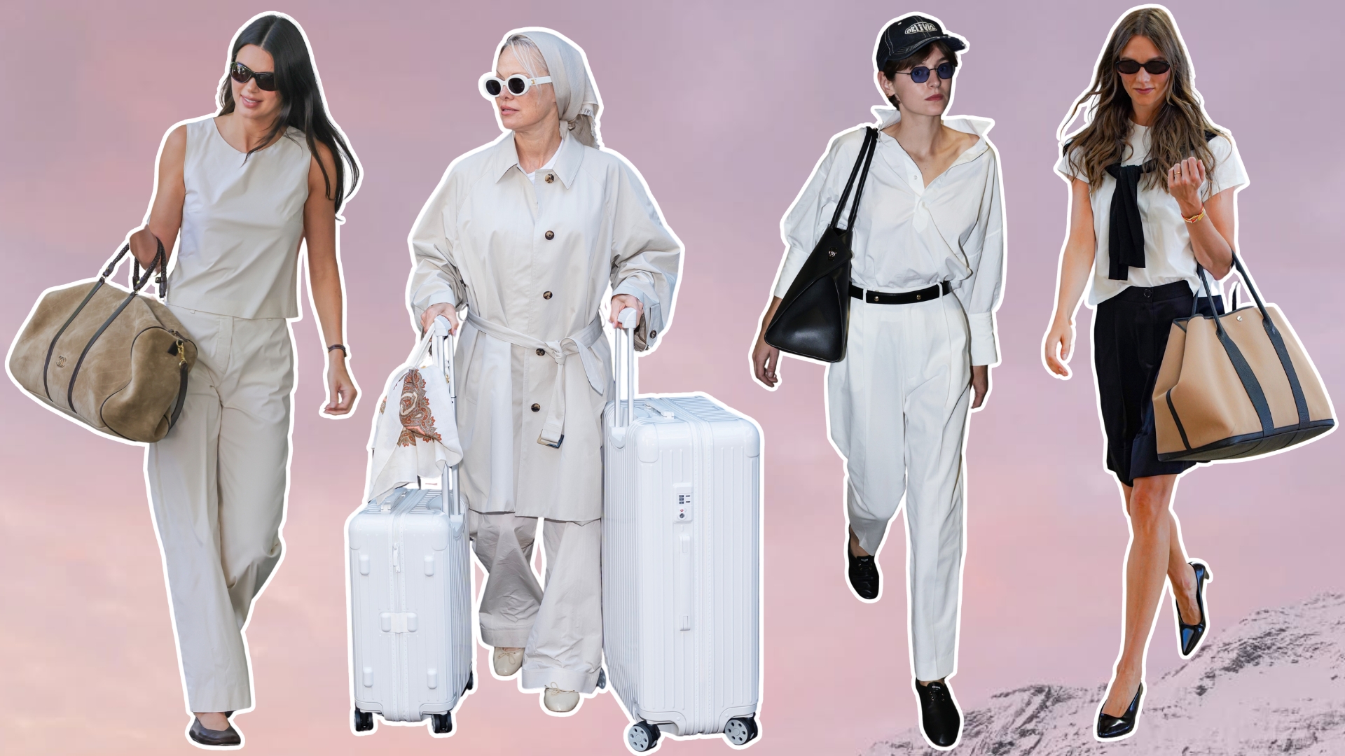 An image of key autumn airport outfits trends, as seen on Kendall Jenner and Karlie Kloss.