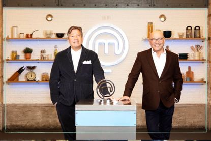 John Torode and Gregg Wallace in the Celebrity Masterchef kitchen