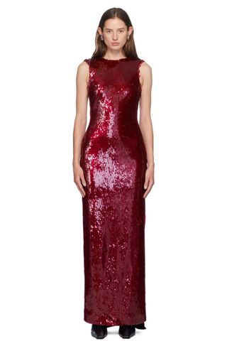 16Arlington Burgundy Simm Gown Maxi Dress