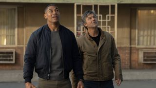 Aaron Pierre as John Stewart and Kyle Chandler as Hal Jordan in Lanterns