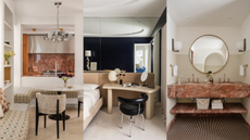 art deco apartment in Miami with pink quartzite running throughout