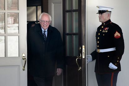 Sen. Bernie Sanders exits the White House