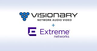 The Visionary logo over the Extreme Networks logo after their recent partnership.