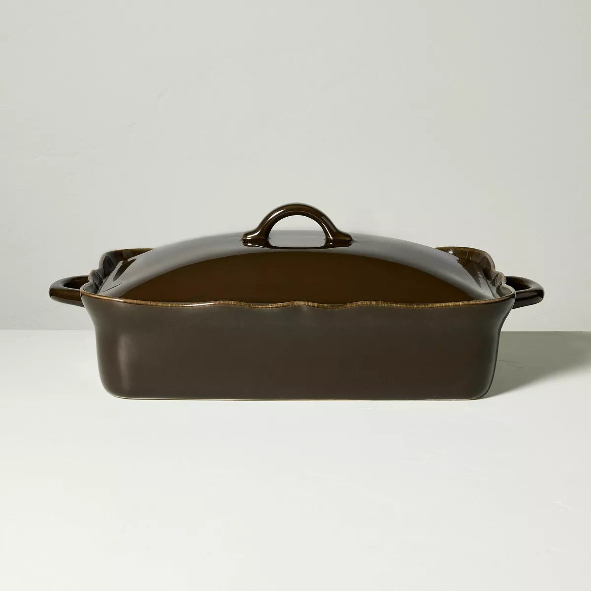Ceramic Wavy Edge Baking Dish Brown – Hearth & Hand™ with Magnolia