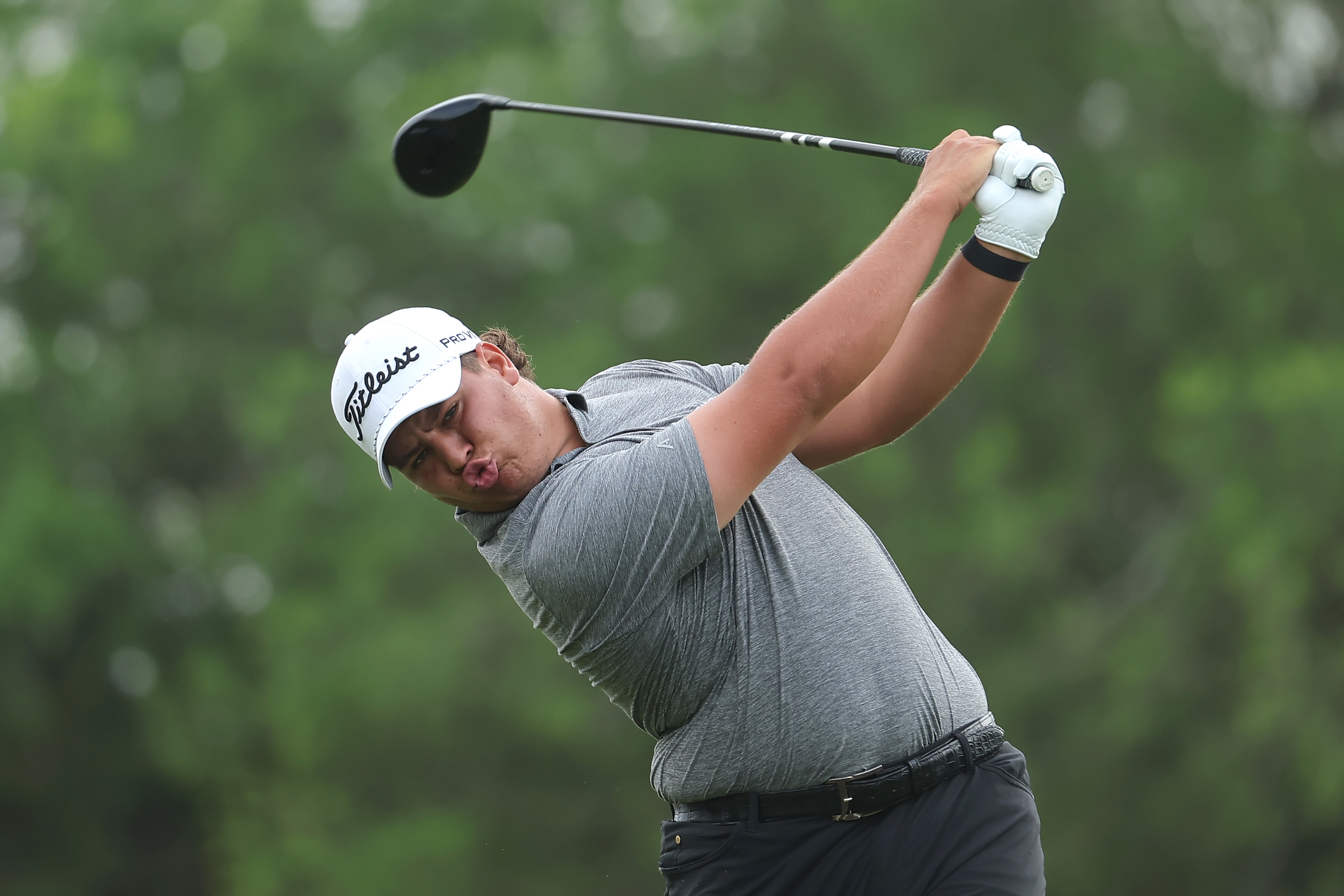 Aldrich Potgieter hits a drive