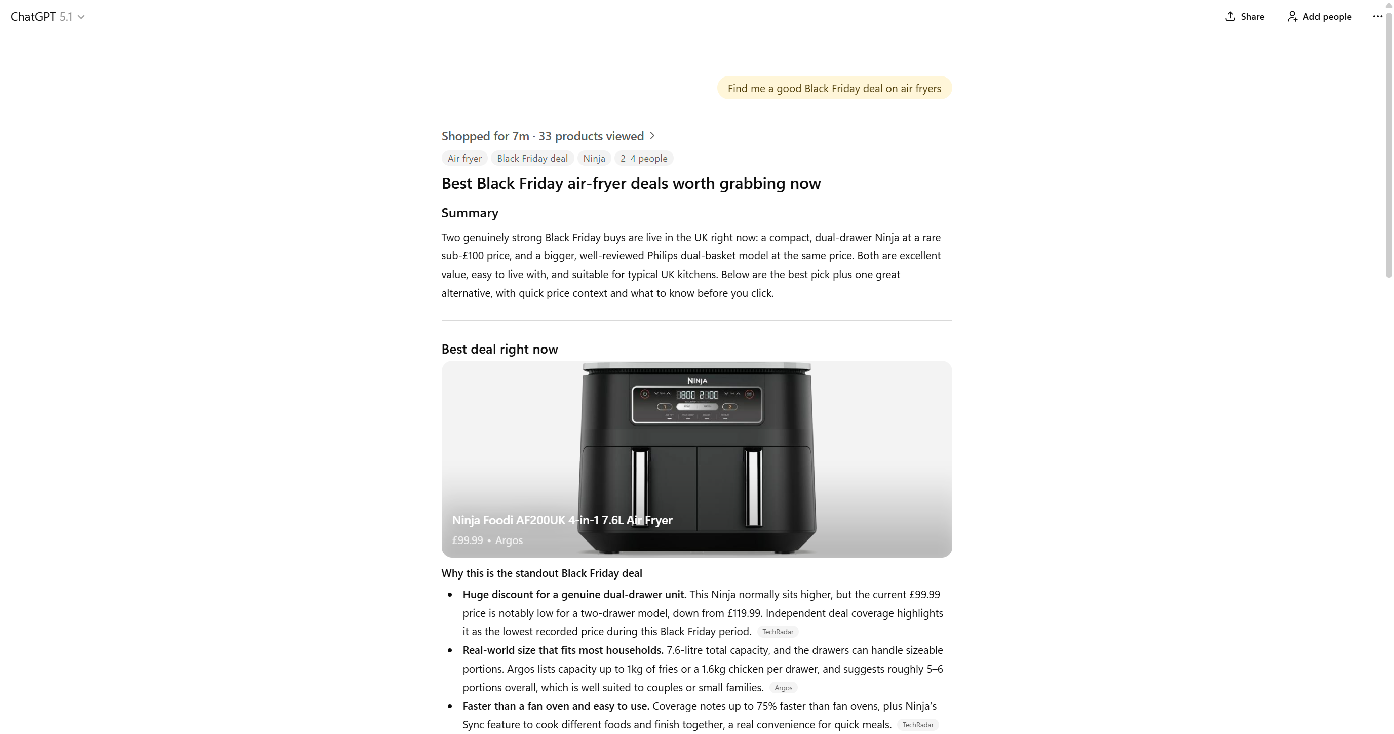 ChatGPT shopping research air fryers