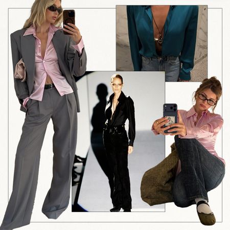 silk shirt outfit ideas