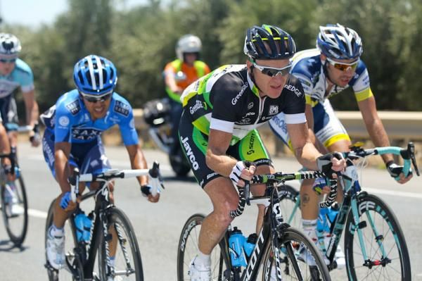 Stuart O'Grady pushes the break.