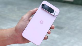 Google Pixel 9 Pro XL held in the hand.