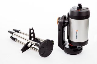 Press shot of the tube, mount and tripod of the Celestron NexStar Evolution 8