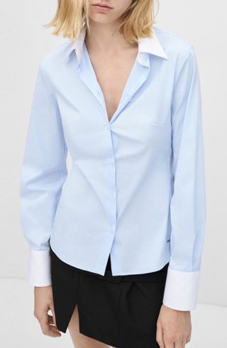 Contrast Trim Poplin Shirt