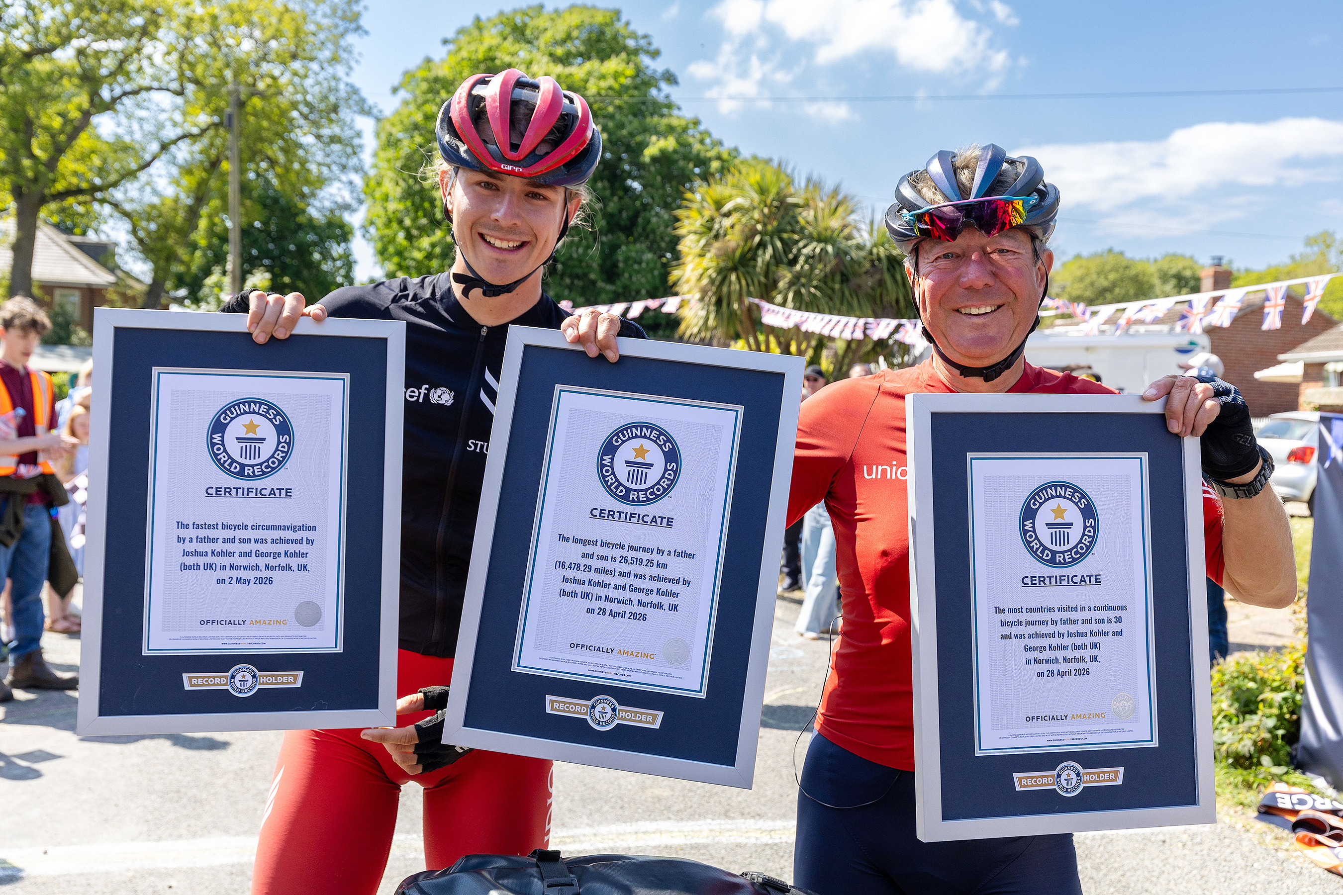 Father and son duo George and Josh Kohler on their around-the-world cycle