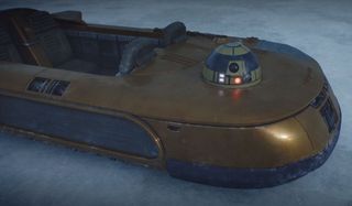 speeder piloted by a droid in The Mandalorian