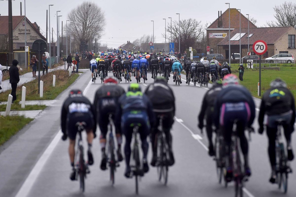 A view from one of the rear groups on the road