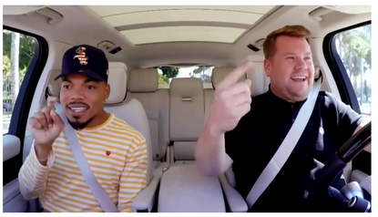 James Corden and Chance the Rapper.