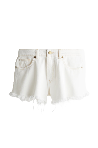 H&M, Frayed-Edge Denim Shorts