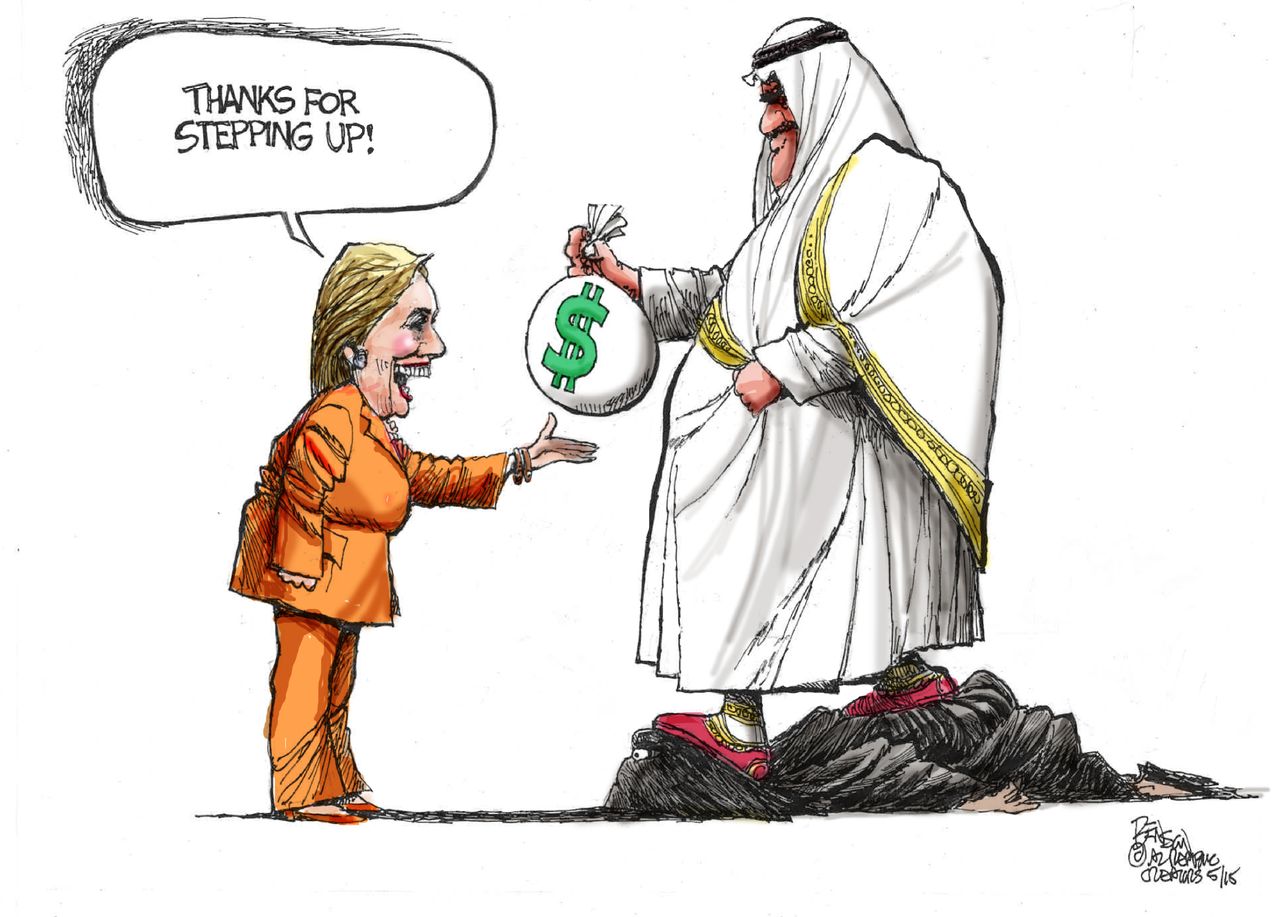 Political cartoon U.S. Hillary Clinton Foundation