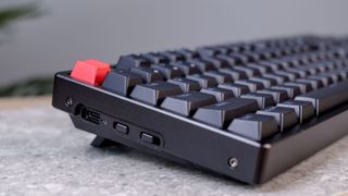 A black Keychron K10 V2 mechanical custom keyboard