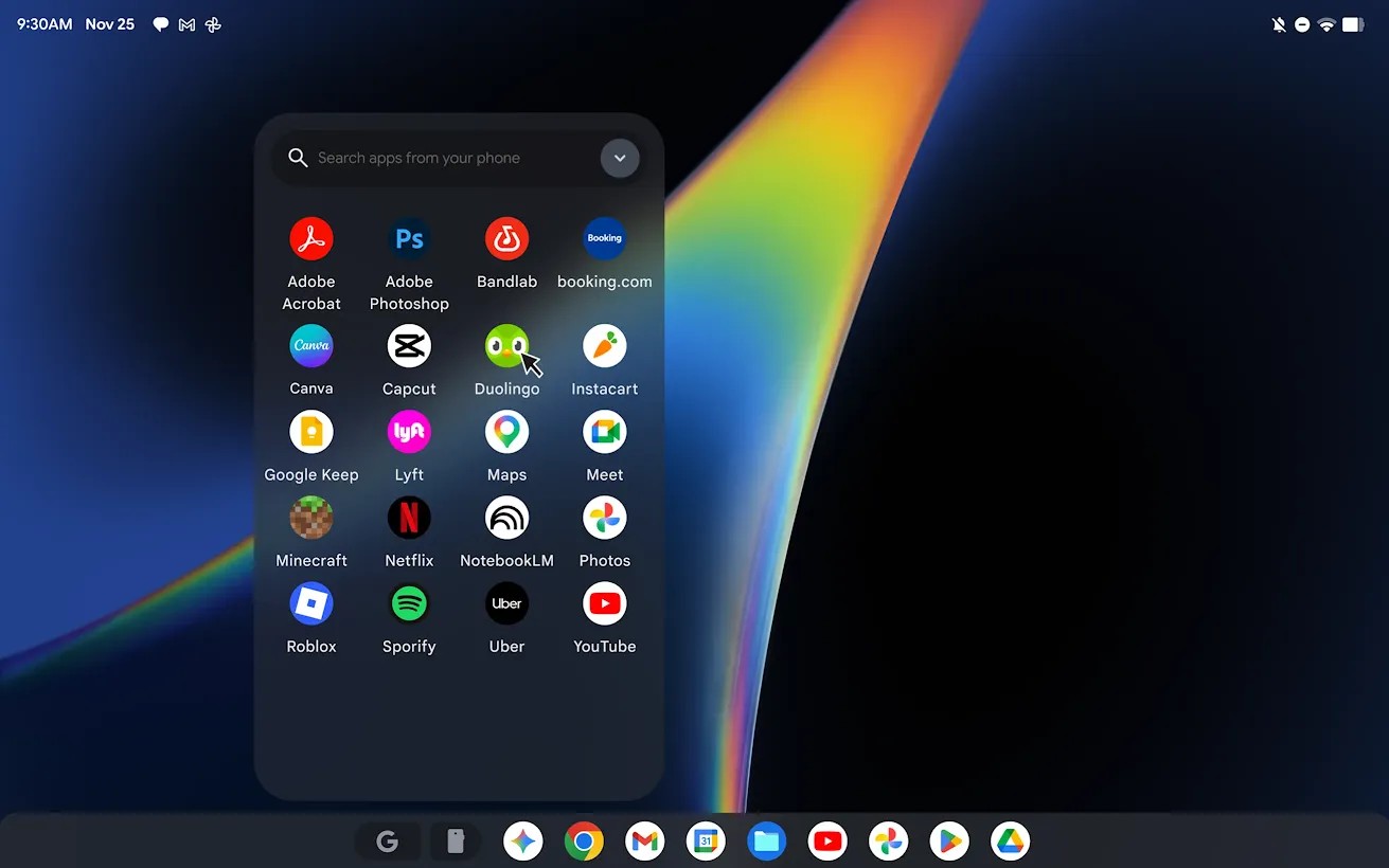 Android PC desktop interface