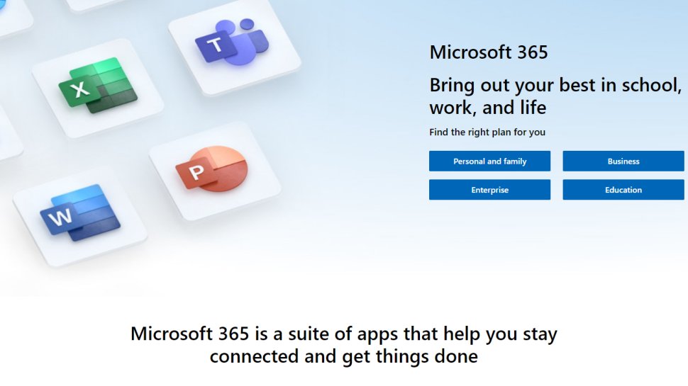 Website screenshot for Microsoft 365