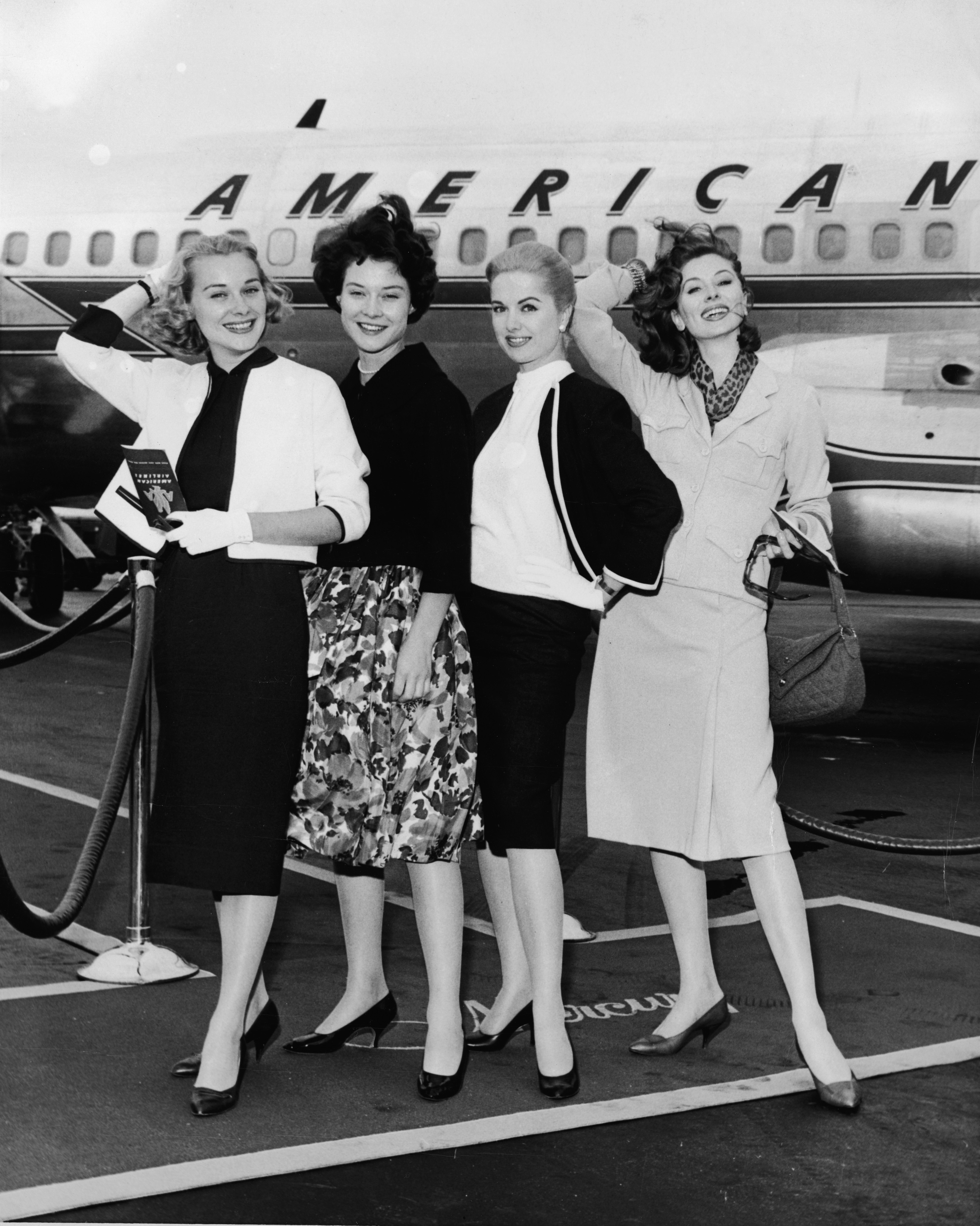 women boarding an american airlines flight
