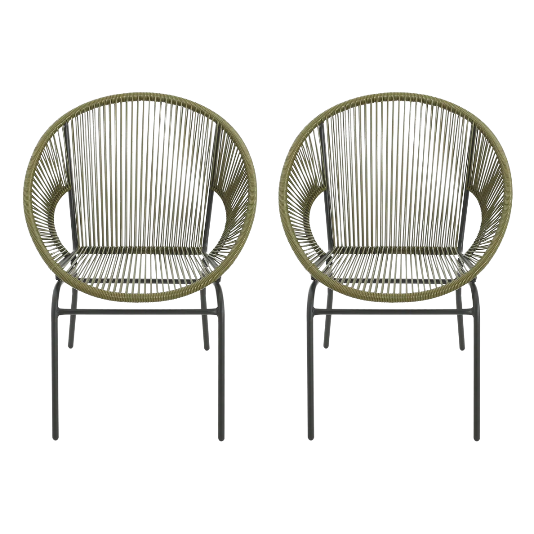 Wade Logan , Wicker Outdoor Acapulco Weave Lounge Chairs, Set of 2