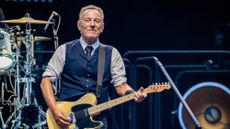 Bruce Springsteen performs with The E Street Band at Stadio San Siro in Italy