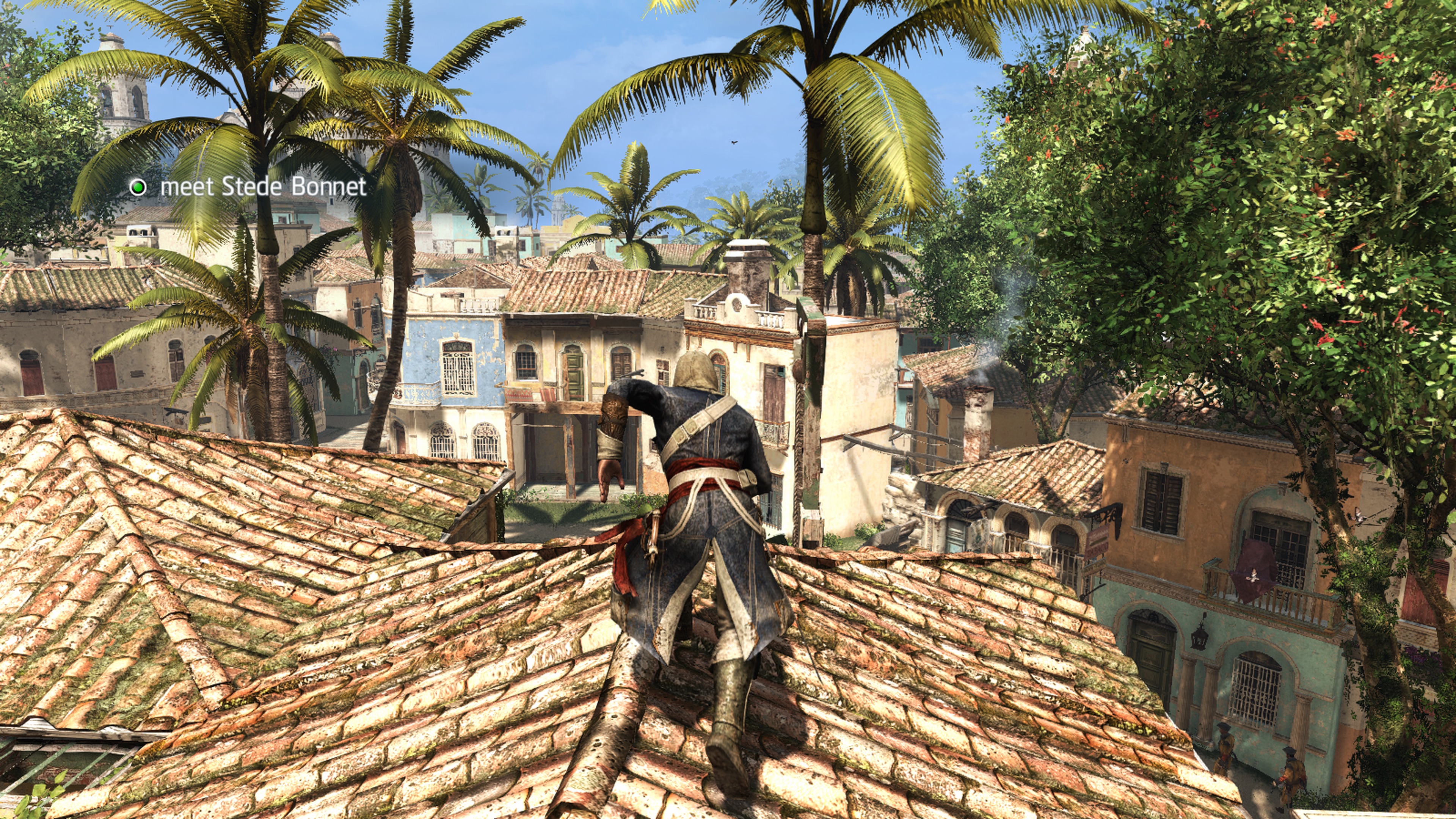 Edward Kenway sprints across a rooftop in Havana