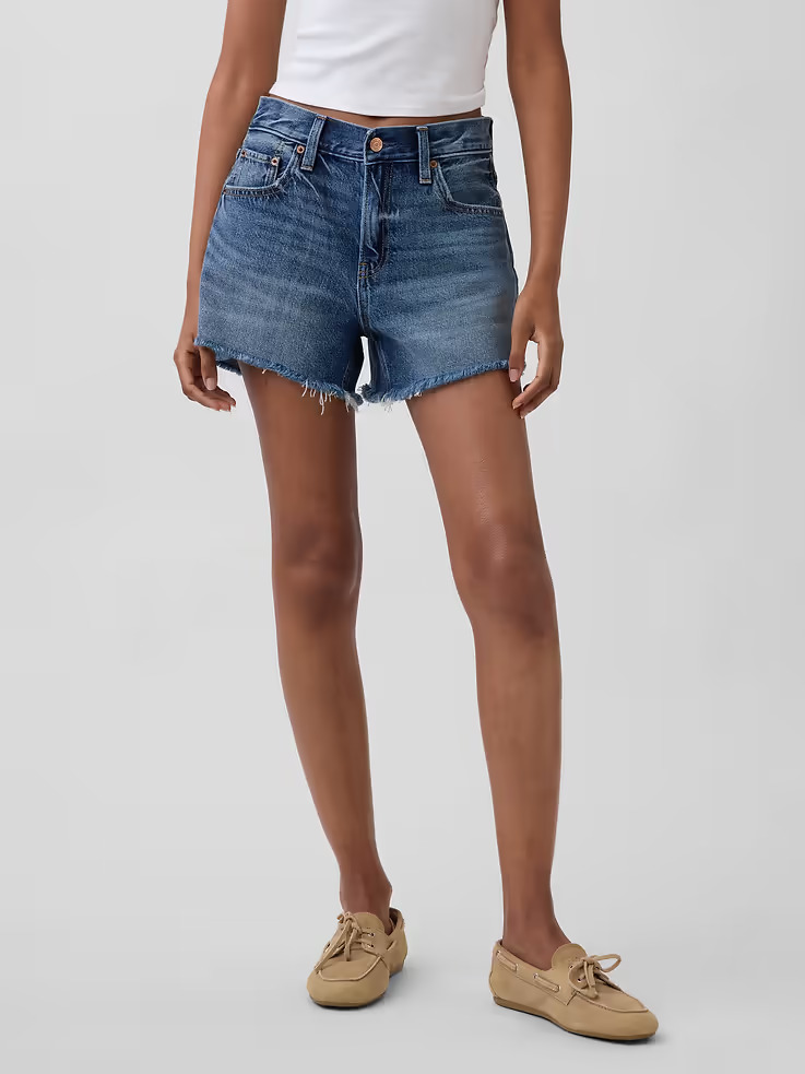 Gap, 4" Mid Rise Ultrasoft Relaxed Cutoff Shorts