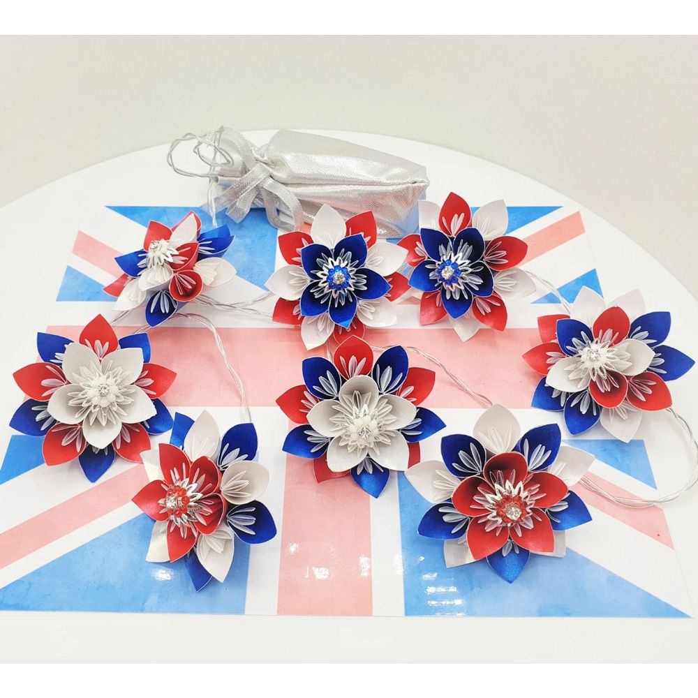 Coronation decoration union jack flower fairy lights