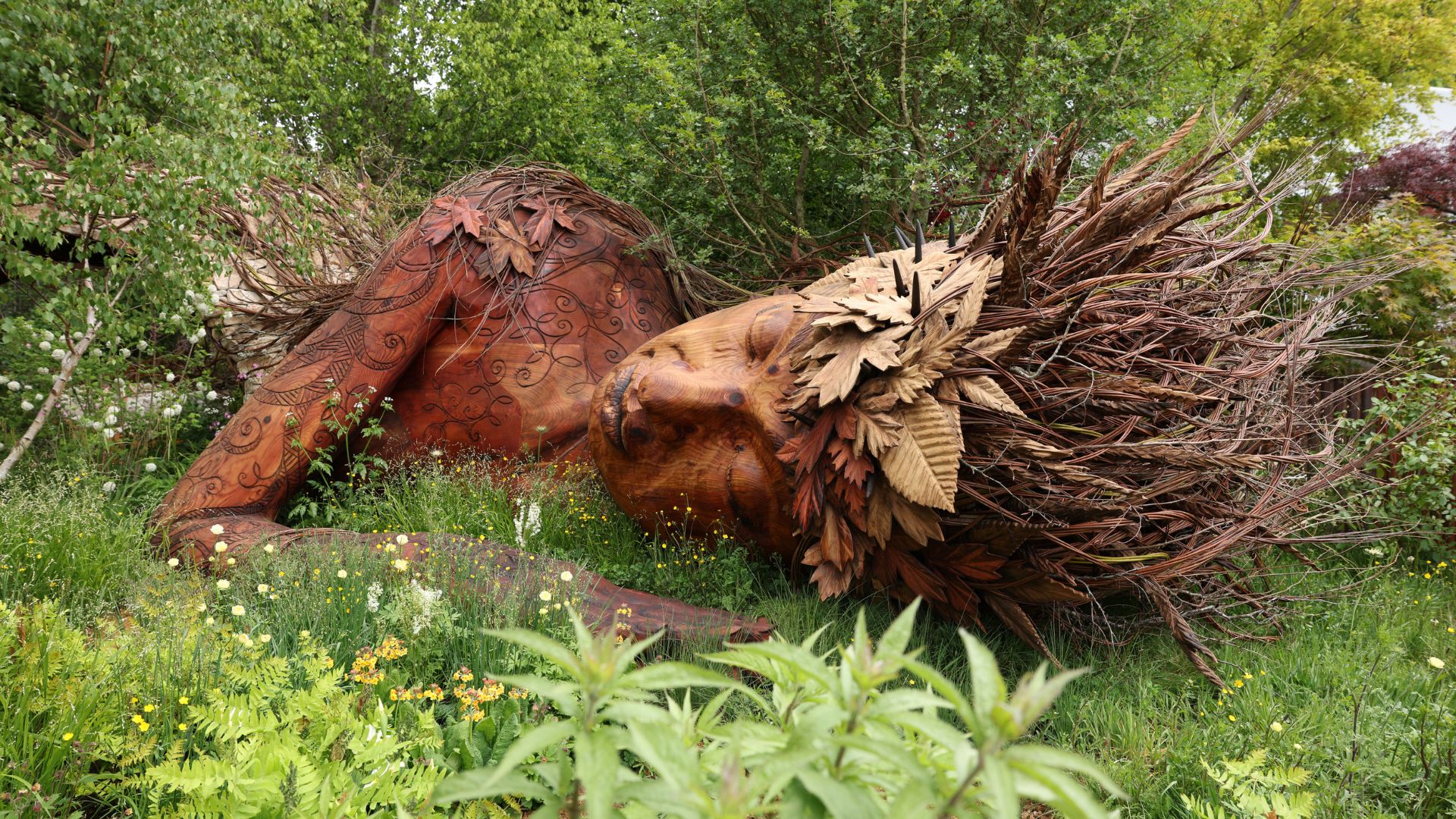 picture of mother nature sculpture at RHS Chelsea Flower Show