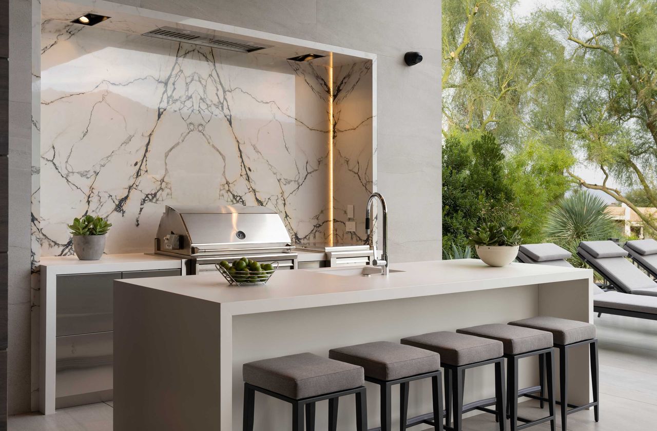 a modern outdoor kitchen