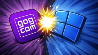GOG clashing with Windows, generated with Gemini
