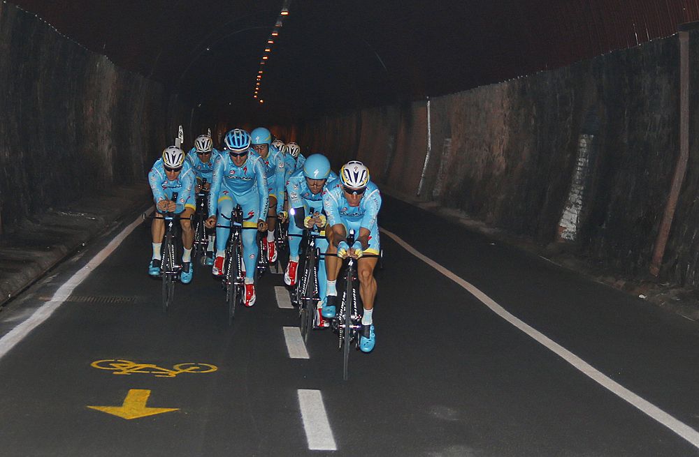 Astana out training on the team time trial course