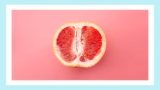 A grapefruit meant to symbolize a vagina
