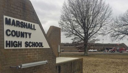 The scene of a deadly school shooting in rural western Kentucky