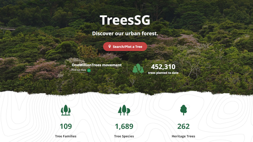Веб-сайт TreesSG в Сингапуре