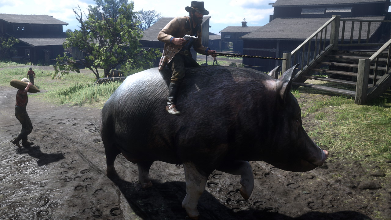 Red Dead Redemption 2 hog riding mod is even better than it sounds |  GamesRadar+