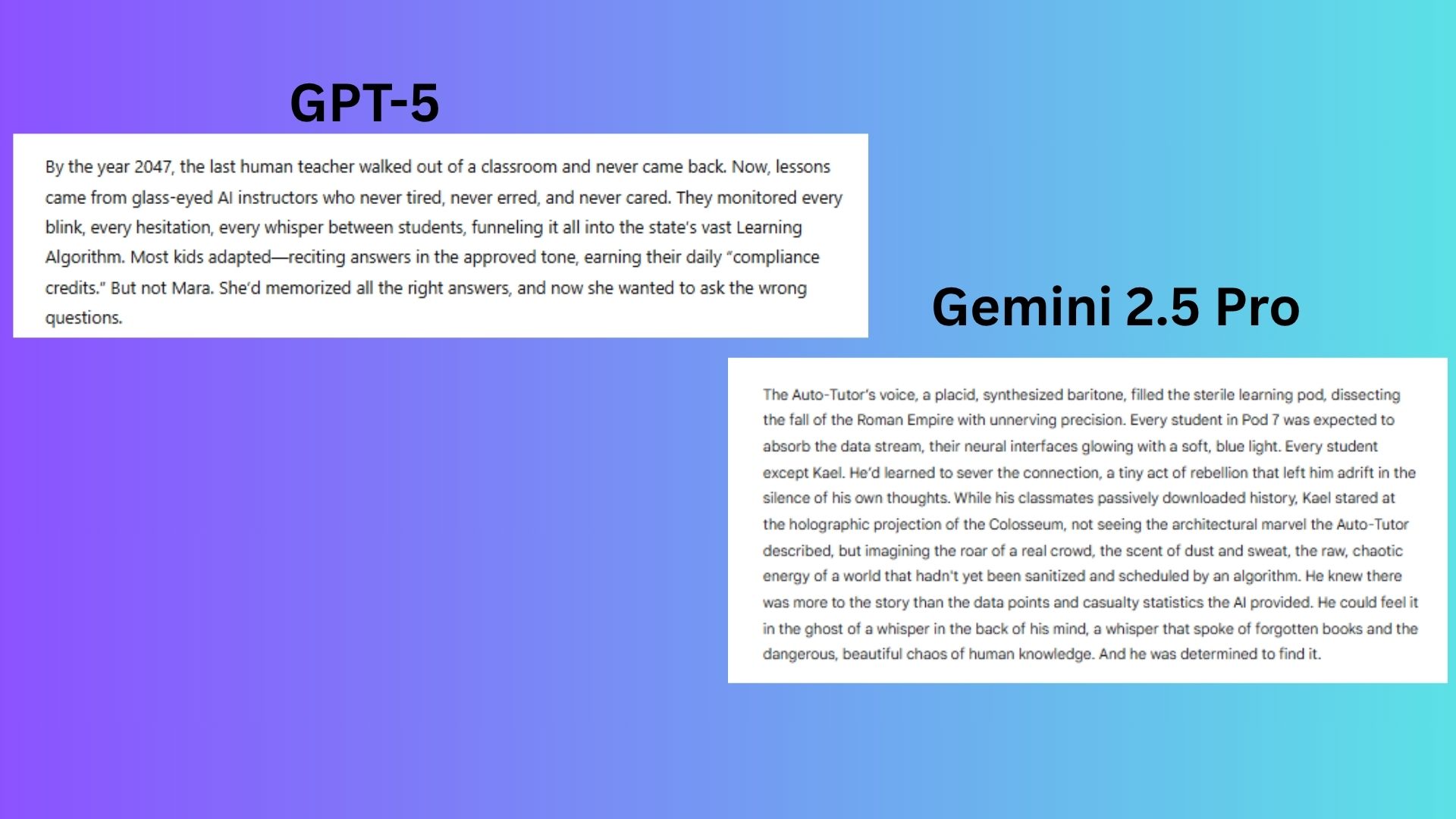 gpt-5 vs gemini 2.5 pro screenshot